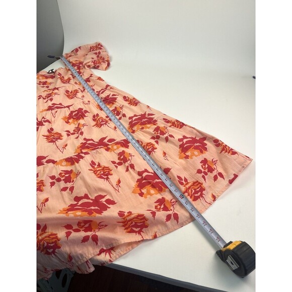 Meadow Rhodes Floral Maxi Dress L Smocked Tiered Babydoll Cottagecore Milkmaid - Picture 8 of 10